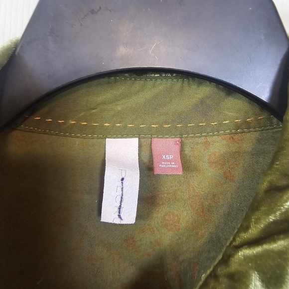 Pilcro Anthropologie Crushed Velvet Button Down Relaxed Petite - Picture 3 of 5